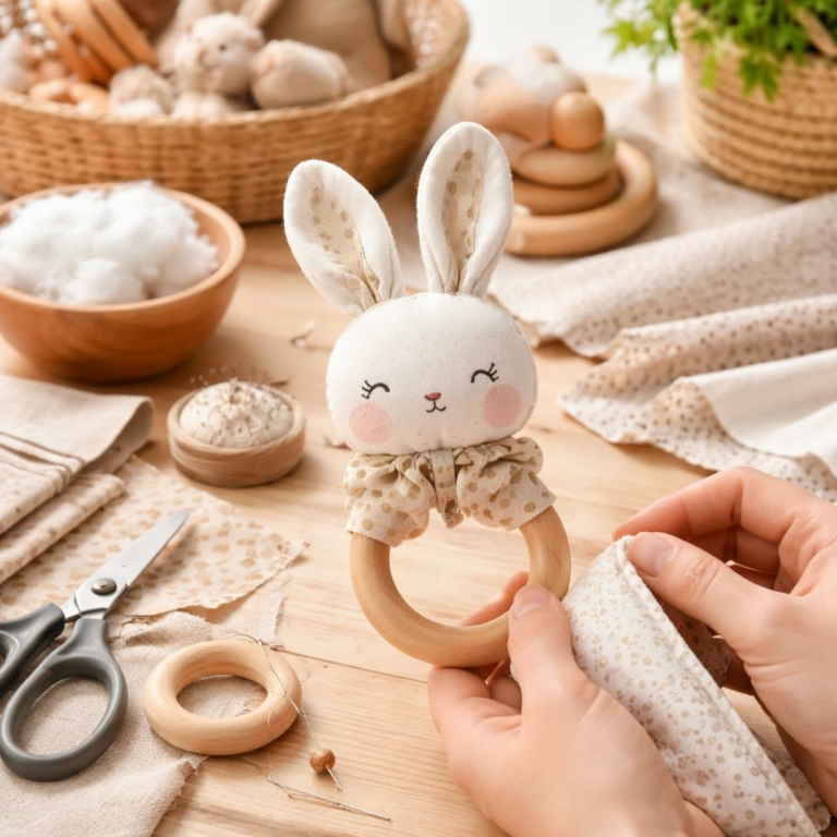 Hochet lapin à imprimer — DIY facile pour petites mains et rangement des jouets